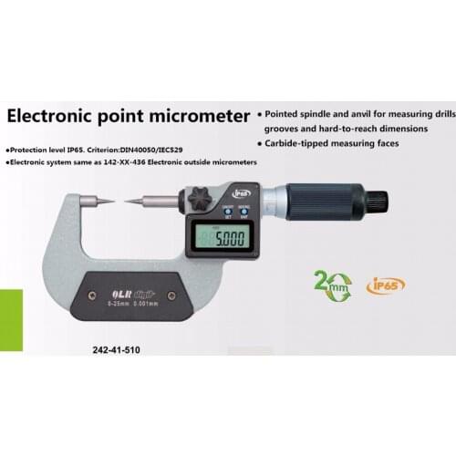 IP65 waterproof quickly measurement electronic point micrometer 0-25mm 25-50mm digital A type D type