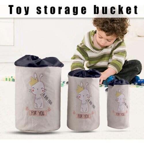 Exquisite multifunctional Dirty Wash Clothes Bucket Canvas Laundry Basket Baby Kids Toy Storage Bag Box Home Storage Bucket L*5