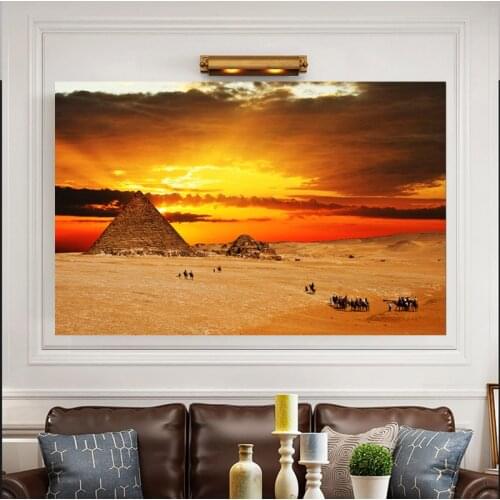 Sunrise Desert Egypt Pyramid Landscape Wall Picture Posters Prints Wall Art Canvas Painting For Living Room Decoration No Frame