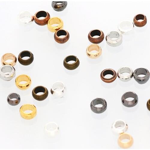 Golden/Silvered/Bronze/Black Loose Spacer Beads 2/2.5/3mm Round Metal Plug For Jewelry Making Diy Necklace Bracelet Accessories
