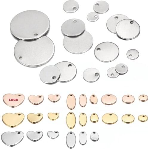 10-50pcs/lot 6-30mm Stainless Steel Charms Round Stamping Blanks Dog Tag Pendants For DIY Necklaces Jewelry Making Findings