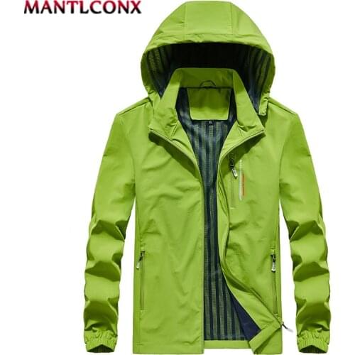 MANTLCONX New Summer Outdoor Sun Protection Hooded Jacket Breathable Quick Dry Hooded Coat Men Sports Tactical Jacket Spring