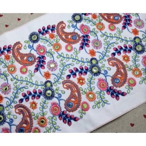 Miao hmong embroidery cotton fabric lace 25cm sewing trim mirror ribbon ethnic tribal nepal thai india boho gypsy DIY novelties