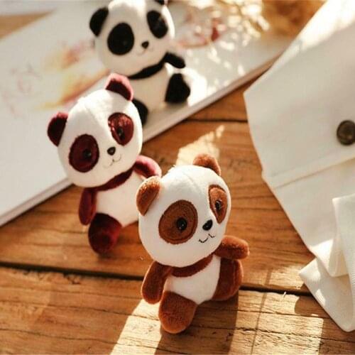 Cute Plush Doll Toy Simulation Panda Plush Stuffed Panda Accessories Home Decoration Desk Keychain Key Toy Adult Doll Car M W4V1