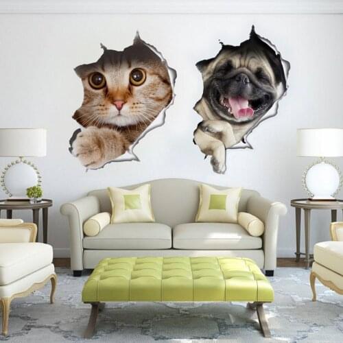 Cartoon animal 3d toilet stickers on the toilet seat cute cats PVC wall sticker bathroom refrigerator door decor stickers decals