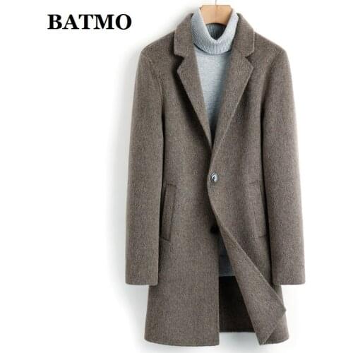 BATMO 2020 new arrival autumn&spring high quality wool trench coat men,casual jackets ,S91