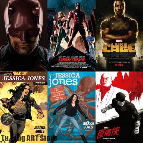 Marvel Canvas Painting League of Defenders Daredevil Wall Art Nordic Posters and Prints Pictures for Living Kids Home Decoration