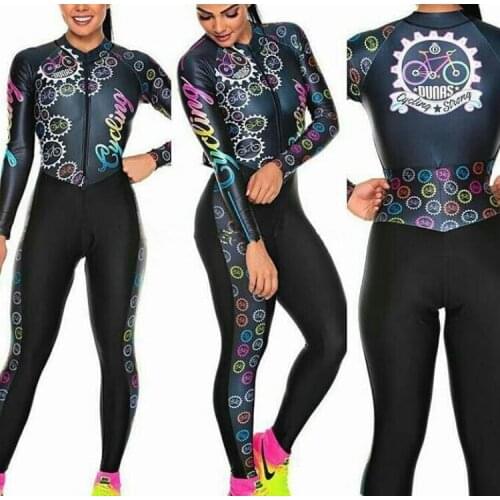 2022 New Womens Long sleeve Pro Team Suit Cycling Jersey Skinsuit Jumpsuit Maillot Cycling Ropa ciclismo set pink gel