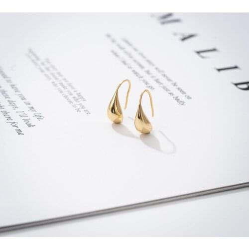 New design elegant fashion gold tear drop earrings hanging drop earrings women girls jewelry