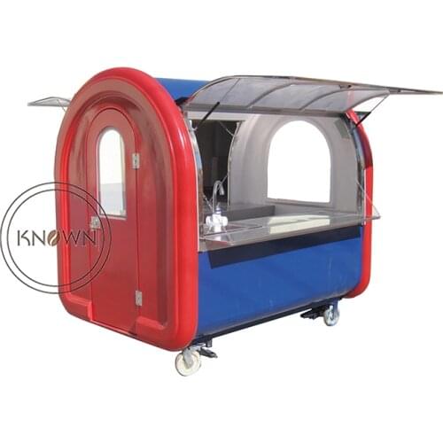 Shipping by sea food trailer mobile food cart fast food truck with light and two tanks hot selling