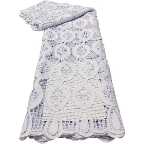 New Multicolor African Lace Fabric 2021 High Quality Milk Fiber 5 Yards Party Soft Embroidery Water Soluble Nigerian Lace Fabric