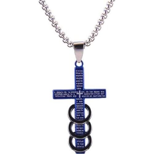 Punk Jesus Christ Cross Necklace Virgin Mary God Scripture Metal Pendant Necklace Vintage Unisex Jewelry