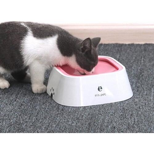 Pet Drink Feeder ABS Plastic Cat Feeding Bowl Without Spill 1.5L Floating Non-Wetting Mouth Dog Drinking Water Dispenser Bowl
