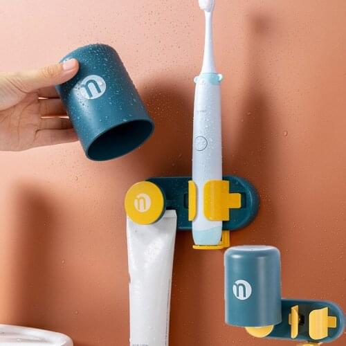Toilet Punch-free Toothbrush Rack Toothpaste Toothbrush Cup Holder Set Wall-mounted Automatic Storage Electric Toothbrush Holder