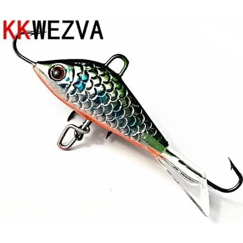 KKWEZVA 1pc/ 52mm 7.3g Jig for Fishing Lure winter Ice Fishing Hard Bait Minnow Pesca Tackle Isca Artificial Bait