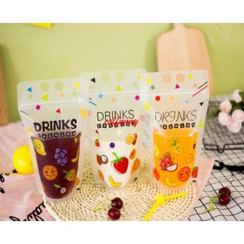 Transparent Self-sealed Plastic Beverage Bag DIY Drink Container Drinking Bag Fruit Juice Food Storage party Drink bag F051405