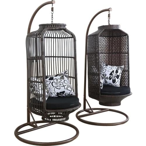 Balcony Birds Nest Hanging Basket Rattan Chair Outdoor Courtyard Rattan Lazy Glider Creative Bird Cage Rocking Swing Indoor