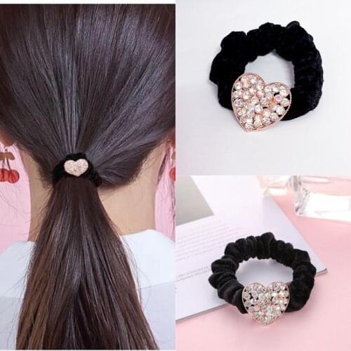 Fashion Rubber Band Rope Elastic Girls Scrunchie Ponytail Holder Diamond Pearl Beads Lady Hair Bands Ties Accessories For Women
