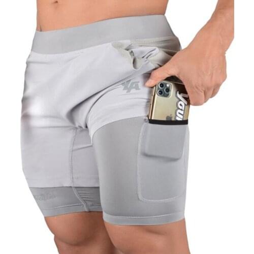 New running shorts summer mens gym fitness bodybuilding training quick-drying shorts mens jogging running sports 2-in-1 shorts