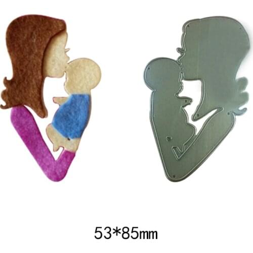 Human Figure Dies Metal Cutting Dies for DIY Scrapbooking Photo Album Dies Cutter Card Embossing Folder Mother Kiss Baby