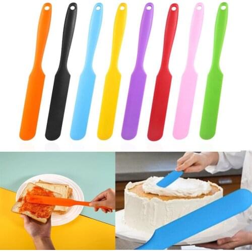 Non-Stick Silicone Spatula Heat Resistant Flexible Butter Scraper Cake Cream Slim Spatula for Jars Blender Cake Baking Tools