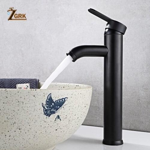 ZGRK Bathroom Sink Faucet Cold And Hot Stainless Steel Washbasin Faucet Chrome Golden Black Bathroom Sink Mixer
