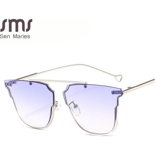 Rimless Cat Eye Sunglasses Luxury Brand Design Women Metal Sun glasses Fashion Lady Shades UV400 Eyewear oculos gafas de sol