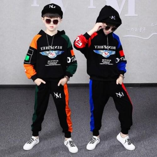 Boys' Sweatshirt Kids Sports Suit 2021 New Spring Autumn Childrens Sports Clothes Korean Version Handsome Set Hoodies+Pants