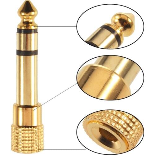 High Quality 1Pc 6.5mm 1/4"Male plug to 3.5mm 1/8"Female Jack Stereo Headphone Audio Adapter