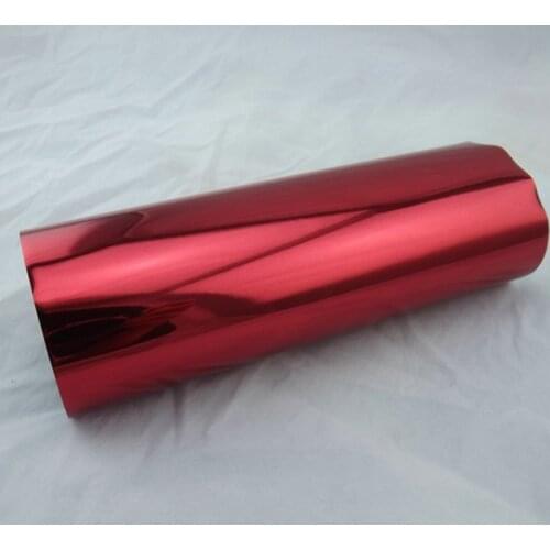 Factory Price (1.52x30M)60''X1181'' air free bubbles chrome car vinyl wrap Guaranteed 100% red