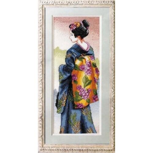 Gold Collection Counted Cross Stitch Kit Japanese Geisha Woman Beauty Lady Girl Princess of Asia Royal Paris