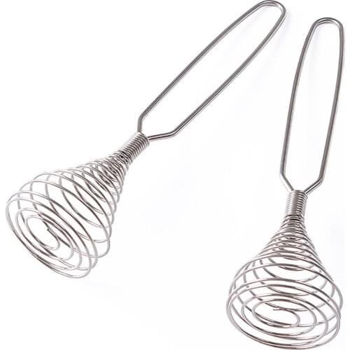 1PC Kitchen Tool Stainless Steel Whisk Stirrer Mixing Mixer Egg Beater Foamer Rotate Hand Push Whisk Stiring Tool