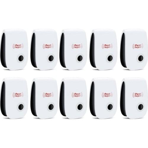10Pcs Ultrasonic Pest Reject Home Control Electronic Repellent Mice Rat Repeller -US Plug
