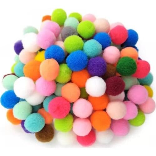 100pcs 10mm Mini Fluffy Soft Pompons Pompoms Ball Kids Handmade Toys Wedding Christmas Decor Diy Sewing Craft Supplies