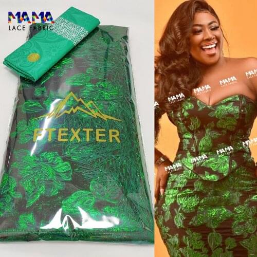 2.5+2.5 Yards Bazin Riche With Embroidery Sequins Organza Lace Fabric Tassels Lace For Wedding Party African French Sewing