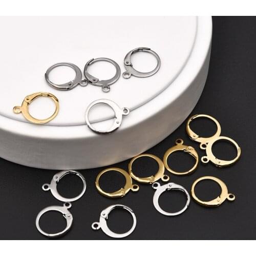 20/50pcs Stainless Steel Earring Hook Handmade Dangles Earrings Connectors Earring Settings for Jewelry Making Findings