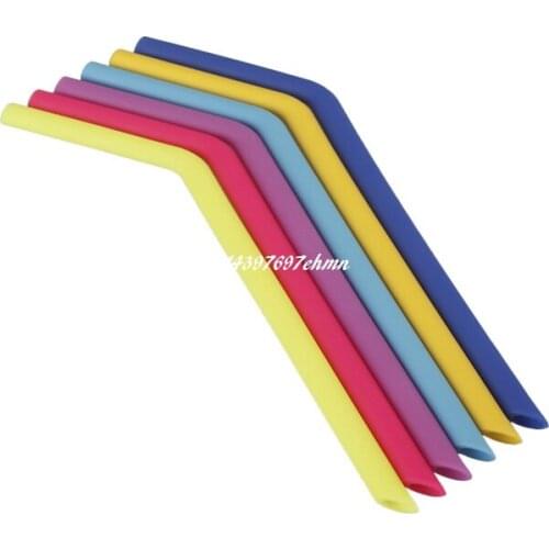2000pcs/lot 25.5*1.3cm Food grade Silicone Drinking Straw Bend & Straight Reusable Straws For Home Party Bar Accessories
