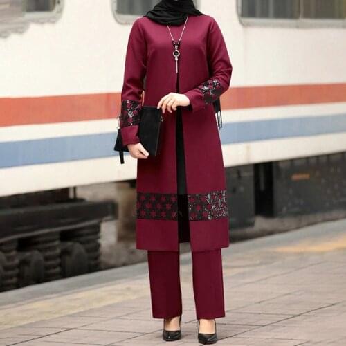 2021 Muslim Womens Clothing Middle East New Suit Dubai Abaya Two-Piece Muslim Clothing Southeast Asian Clothing