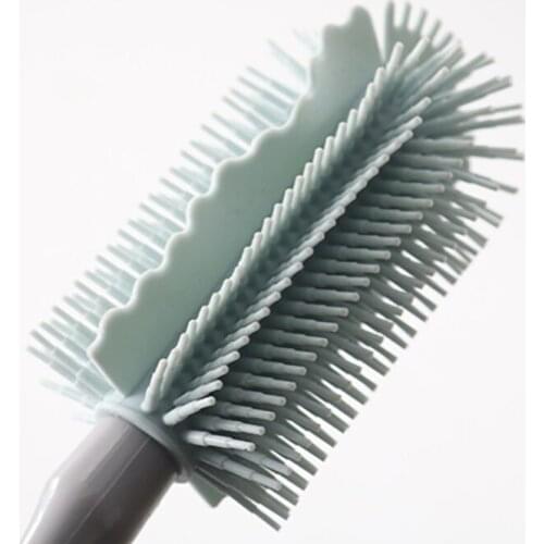 3Colors Cleaning Tool Kitchen Supplies Silicone Multi Purpose 1Pcs Cup Scrubber Long Handle Milk Bottle Brush for Household