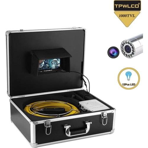 7 Inch LCD Display Pipe Camera Head Industrial Endoscope 23mm Waterproof Lens 20m Sewer Drain Pipeline Inspection Cleaner