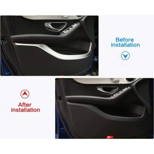 ABS Auto Car Door Decoration Trim Strips Accessories For Mercedes-Benz GLC Class X205 220 260 300 2015 2016, 4pcs/Set