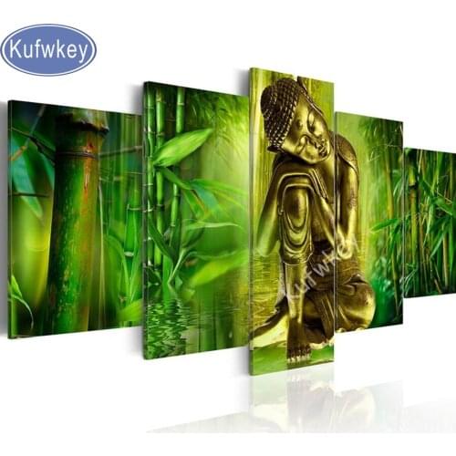 Diamond Painting lucky bamboo Buddha Icon Full Diamond Mosaic Pattern Diamond Embroidery Crystal Picture of Rhinestones Wall Art
