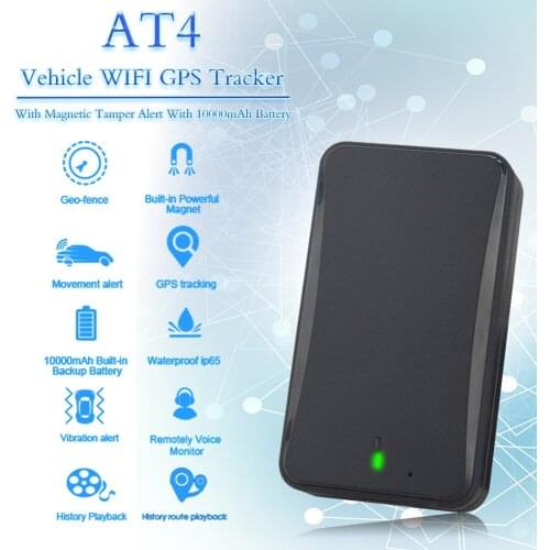 AT4/GT730 Car Tracker Vehicle Locator Portable Strong Magnet WIFI GPS Tracker 10000mAh Long Battery Super Waterproof Tracker