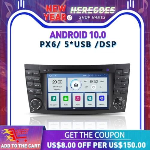 Carplay DSP PX6 Android 10.0 4GB + 64GB Car DVD Player GPS RDS Radio Bluetooth 5.0 For Benz W211 W463 W219 W209 2004 2005-2011