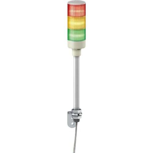 XVGB3S Tower Light - RAG - 24V - LED Based - W. Buzzer - Tube mounting with "L" bracket