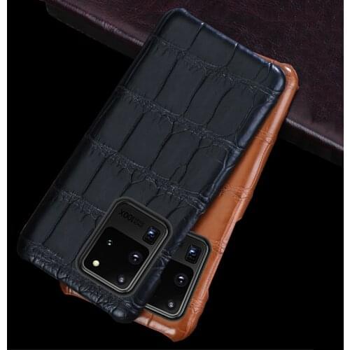 LANGSIDI Crocodile Original Luxury phone case For samsung Galaxy s20 ultra S20plus s20FE a51 a71 s21 ultra Genuine leather cover