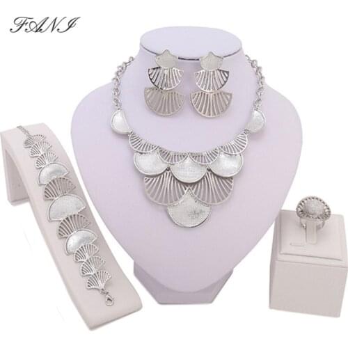 Fani Exquisite Dubai Gold Colorful Crystal Jewelry Set Brand Nigerian Wedding African Beads Jewelry Set Costume Women Design