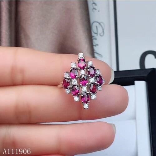 KJJEAXCMY Boutique Jewelry 925 Sterling Silver Inlaid Natural Gem Magnesium Aluminum Garnet Female Ring Support Test Cvbg