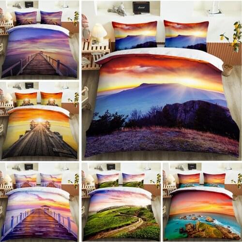 3D printing Beautiful scenery series comfortable double bedroom Bedding Set Duvet Cover Bedding Set pillow case extra large