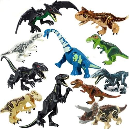 Jurassic World 2 Building Blocks Dinosaurs Figures Bricks Tyrannosaurus Rex Indominus Rex I-Rex Assemble Kids Toys